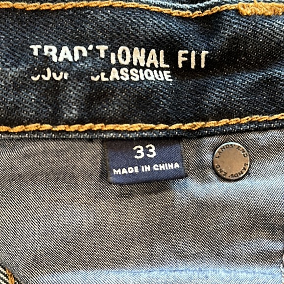 Land's End Mens Traditional Fit Dark Wash Jeans size W33 L33 - Picture 2 of 5